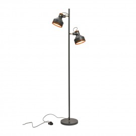 Mercator-Clinton 2Lt Floor Lamp - Grey